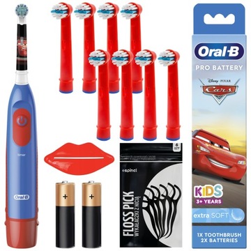 SZCZOTECZKA DO ZĘBÓW ORAL-B ADVANCE AUTA DLA DZIECI + DODATKI