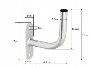 Настенный кронштейн, изогнутый на 150°, прочный, оцинкованный