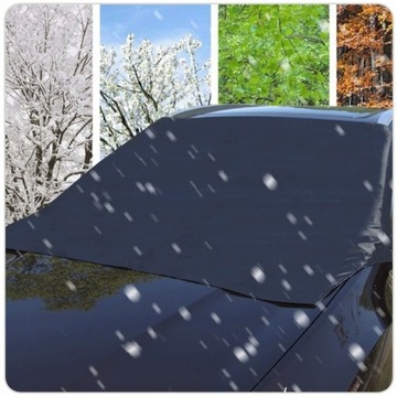 Mata antyszronowa anty sniegowa na szybę z magnesami 170x120cm + uszy