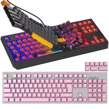 Klawiatura Mechaniczna GENESIS Thor 230 TKL RGB + Keycaps Lead 300 Różowe