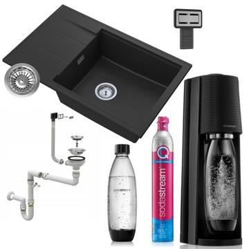 Zlewozmywak granitowy LOUIS + SodaStream Terra
