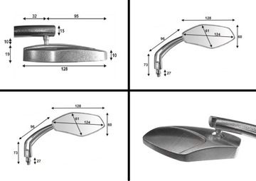 Зеркала мотоцикл скутер Cross ATV Quad Enduro