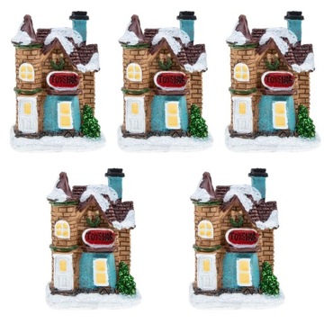 Oświetlona wioska świąteczna 5 sztuk