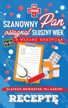 ŚMIESZNY Upominek na urodziny, Kartka + RECEPTA
