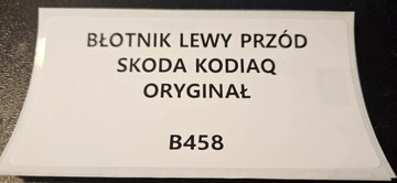 BLATNÍK LEVÝ PŘEDNÍ SKODA KODIAK ORIGINÁLNÍ