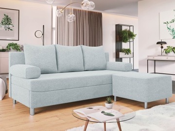 KANAPA 3 osobowa rozkładana DOVER mała Sofa + Pufa