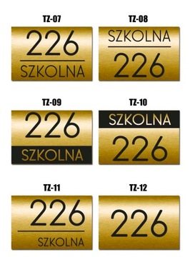 Tabliczka Tablica ADRESOWA Złota z Numerem domu