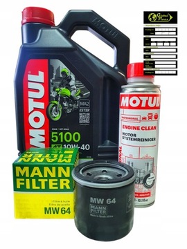 FILTR OLEJU MANN MW64 OLEJ MOTUL 10W40 4T 5100 4L