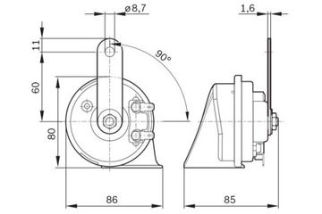 BOSCH 9 320 335 007 KLAKSON FANFÁR 12V 110DB