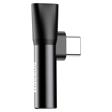 Baseus USB-C — Audio Mini Jack 3,5 мм + угловой адаптер USB-C L41, черный