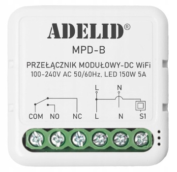 DOPUSZKOWY PRZEKAŹNIK BEZNAPIĘCIOWY NC NO WIFI TUYA BRAMA PIEC 240V