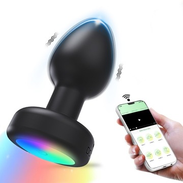 LED ŚWIECĄCY KOREK ANALNY sterowany APP
