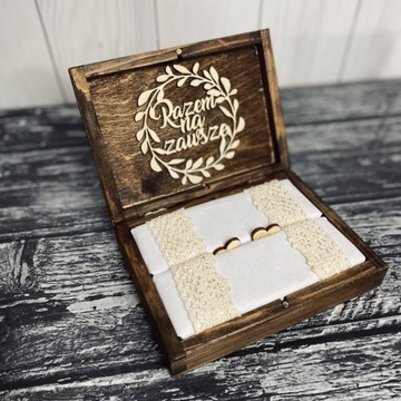 ДЕРЕВЯННАЯ Шкатулка для обручальных колец в деревенском стиле