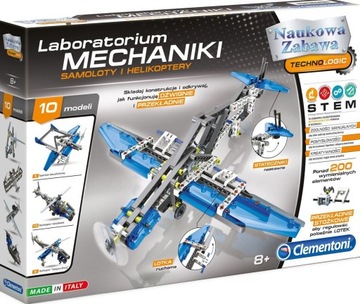 LABORATORIUM MECHANIKI SAMOLOTY KLOCKI DLA CHŁOPCA ZESTAW 8 LAT