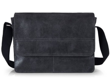 GRAFITOWA SKÓRZANA TORBA LISTONOSZKA NA DOKUMENTY SOLOME BLACKROCK