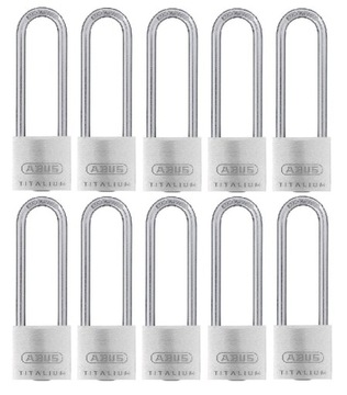 ZESTAW 10 KŁÓDEK ABUS DŁUGIE TITALIUM 64TI/30HB60 SYSTEM JEDNEGO KLUCZA