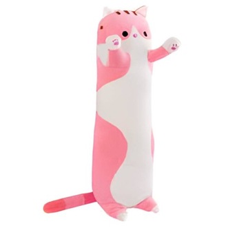 KOT PLUSZOWY RÓŻ LONG 50 CM przytulanka