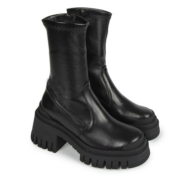 ЧЕРНЫЕ КОЖАНЫЕ БОТИНКИ CARINII B10021 37