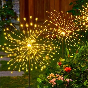 2 шт. уличная солнечная садовая лампа с приводом от одуванчика фейерверк 150 светодиодов
