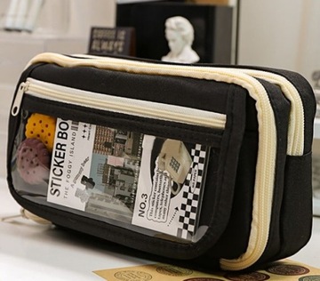 ШКОЛЬНАЯ СУМКА-ОРГАНИЗАТОР ДЛЯ мелков, С ДВУМЯ ОТДЕЛЕНИЯМИ, РАСШИРЯЕМАЯ, ЧЕРНАЯ