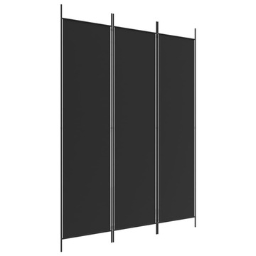PARAWAN POKOJOWY DEKORACYJNY ŚCIANKA KOTARA 3-PANELOWY 150 x 200 cm CZARNY