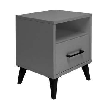 LOFT Прикроватная тумбочка в сборе ЧЕРНЫЙ + WOTAN Прикроватная тумбочка со светодиодным ящиком