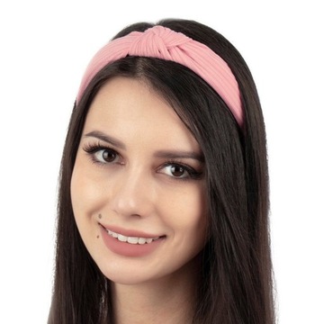 ОБОДКА ДЛЯ ВОЛОС, розовый, широкий УЗЕЛ, ТЮРБАН