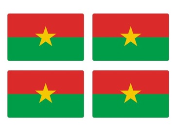 Naklejki Flaga Burkina Faso na auto moto 4szt