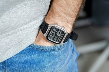 ЧАСЫ МУЖСКИЕ CASIO AE-1200WH-1CVEF 100M СВЕТОДИОДНЫЙ БУДИЛЬНИК