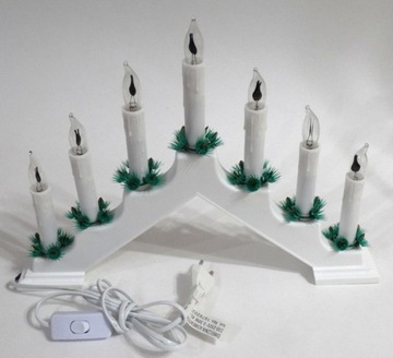 ПОДСВЕЧНИК NICE ADVENT, МИГАЮЩЕЕ ПЛАМЯ, 7 светодиодов