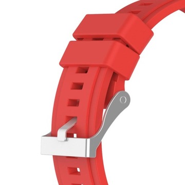 Silikonowy pasek i chromowane zapięcie do zegarka Fenix 5x Red