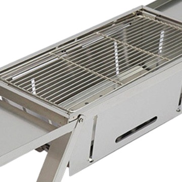 Składany grill Gotowanie na świeżym powietrzu Stal nierdzewna Przenośne drewno 42x21cm