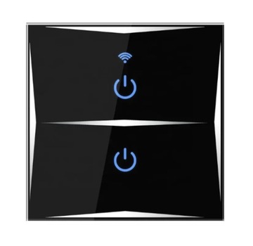 WŁĄCZNIK ŚWIATŁA WIFI TUYA BEZPRZEWODOWY DOTYKOWY PODWÓJNY SMART DOPUSZKOWY