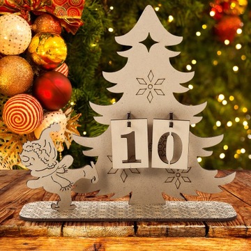 1 КОМПЛЕКТ АДВЕНТ-КАЛЕНДАРЬ РОЖДЕСТВЕНСКИЙ КАЛЕНДАРЬ ДЕРЕВЯННЫЙ Сделай сам