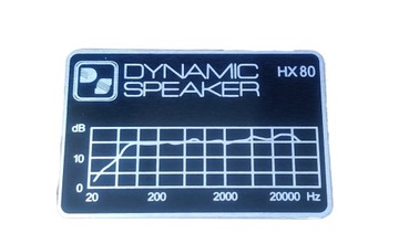 DYNAMIC SPEAKER HX 80 TABLICZKA EMBLEMAT ALUMINIOWY
