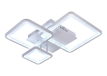 Lampa Sufitowa Plafon LED z Pilotem Biały Kwadratowy Kwadrat
