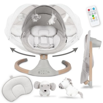Kidwell LUXI 2в1 электрическая качалка с пультом, светлый меланж