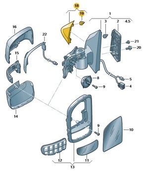 KRYT ZRCÁTKO LEVÝ VW CRAFTER ORIGINÁLNÍ 7C0857537