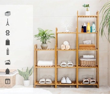 Деревянная полка для ванной комнаты, 5 полок, лестница для ванной комнаты и кухни R02