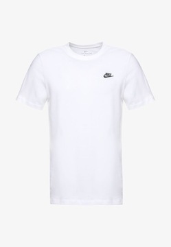 NIKE Koszulka Sportswear T-shirt Męski Biały Bawełniany S