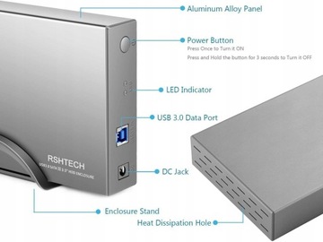 Корпус жесткого диска RSHTECH с USB 3.0 на SATA