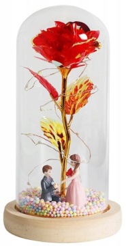 ETERNAL ROSE IN GLASS, СВЕТЯЩАЯСЯ цветочная коробчатая роза LED