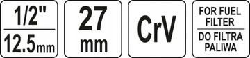 СПЕЦИАЛЬНАЯ НАСАДКА ДЛЯ ТОПЛИВНОГО ФИЛЬТРА 27мм 1/2