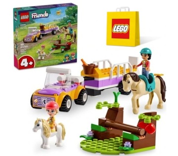 KLOCKI LEGO FRIENDS 42634 PRZYCZEPKA DLA KONIA I KUCYKA DLA DZIECI + TORBA