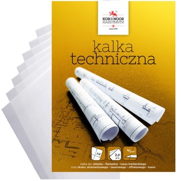 KALKA TECHNICZNA kreślarska A4 90g Koh-I-Noor 20 sztuk