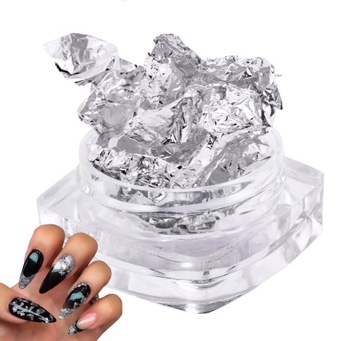 Pazłotko Folia do Zdobień Paznokci Srebrna Silver