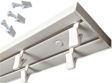 KARNISZ SUFITOWY SZYNA SUFITOWA DWUTOROWA PCV120cm