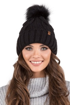 Czapka zimowa z pomponem ciepła VIVISENCE