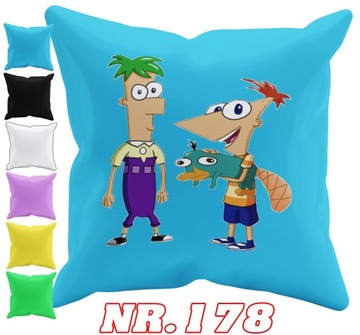 POSZEWKA NA PODUSZKĘ JAŚKA DO PRZEDSZKOLA FINEASZ I FERB E + IMIĘ GRATIS