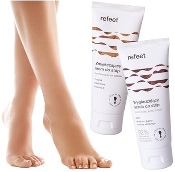 KREM do STÓP z MOCZNIKIEM masło SHEA zmiękczający + PEELING do stóp REFEET